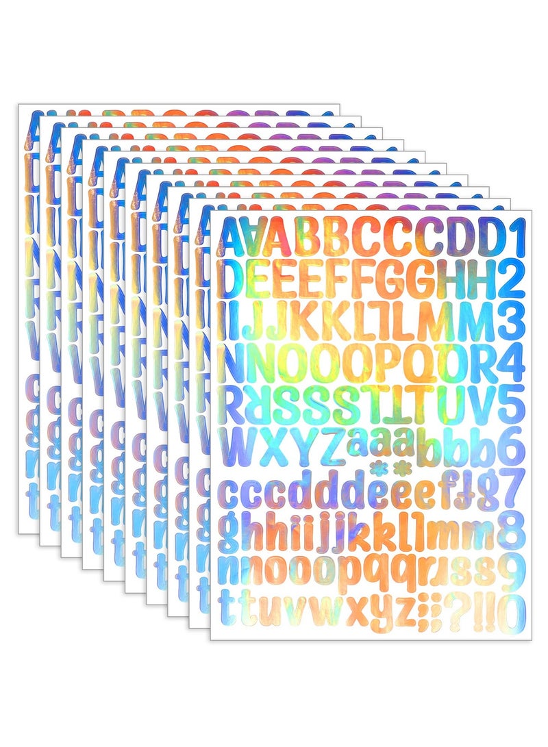 SYOSI 10Pcs Holographic Laser Letter Stickers 1 Inch Self-adhesive Waterproof Vinyl Letter Sticker Decorative Decals for Office Mailbox Kitchen Signs Window Door - Image 1