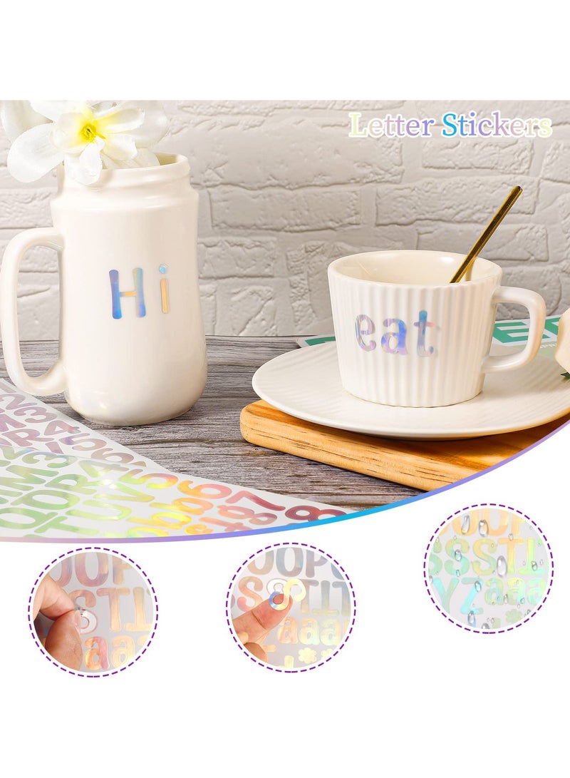 SYOSI 10Pcs Holographic Laser Letter Stickers 1 Inch Self-adhesive Waterproof Vinyl Letter Sticker Decorative Decals for Office Mailbox Kitchen Signs Window Door - Image 3