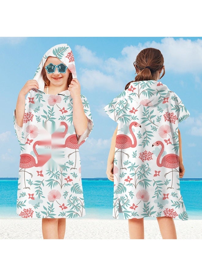 NIBEMINENT Kids Hooded Towel Cape - Microfiber Swim & Beach Bathrobe, Super Absorbent & Quick-Dry Towel for Children (60x75cm)  - Image 1