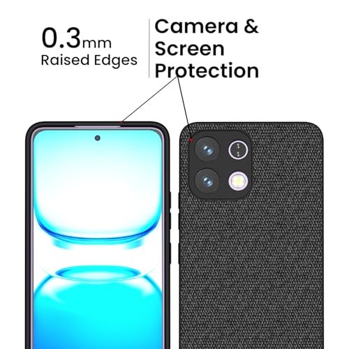 Kapa Soft Fabric & Leather Hybrid Protective Back Cover for Oppo K13 5G | Shockproof Slim Hard Anti Slip Back Case (Black,Brown) - Image 4