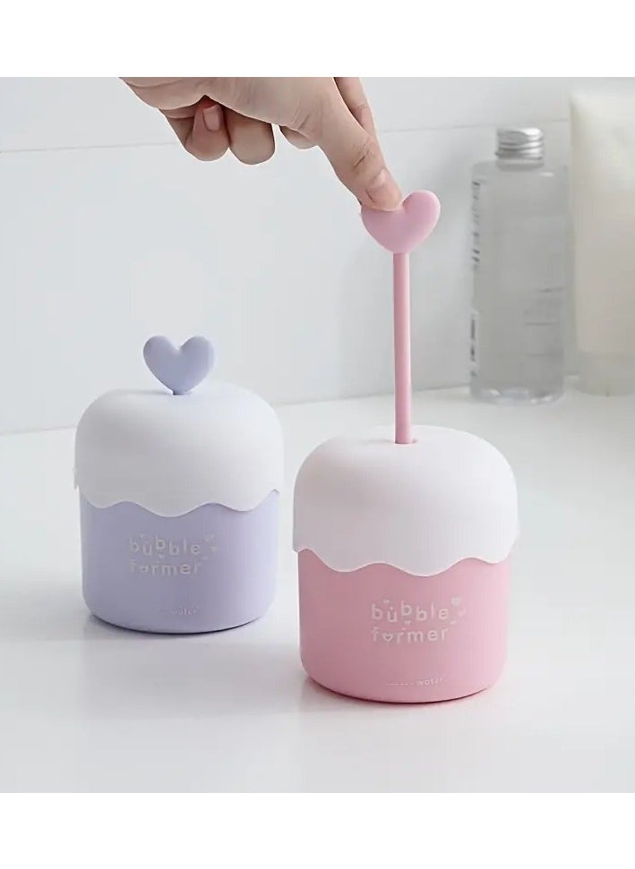 ORiTi Face Wash Foam Maker Facial Cleanser Foam Cup Whip Bubble Maker Foam Whip Maker Facial Skin Cleaning care - PURPLE  - Image 2