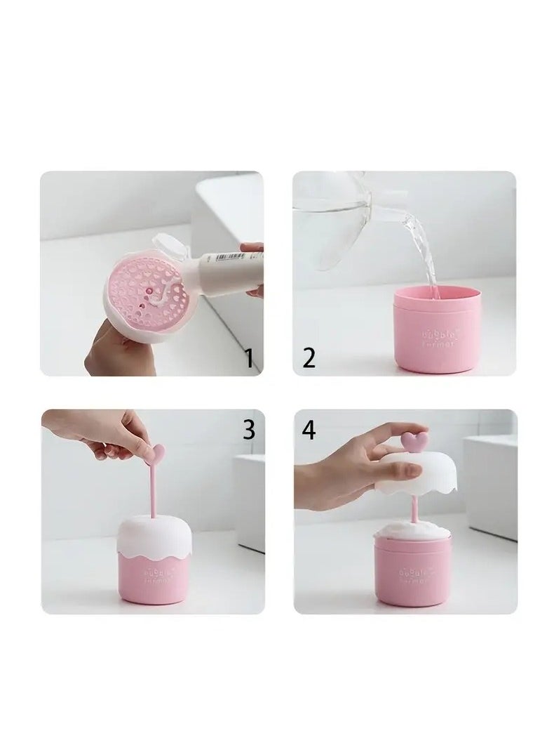 ORiTi Face Wash Foam Maker Facial Cleanser Foam Cup Whip Bubble Maker Foam Whip Maker Facial Skin Cleaning care - PURPLE  - Image 5