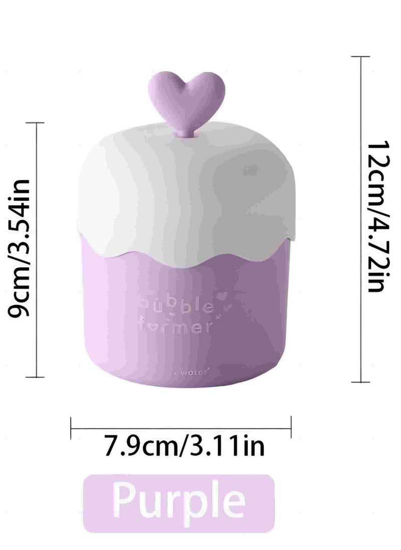 ORiTi Face Wash Foam Maker Facial Cleanser Foam Cup Whip Bubble Maker Foam Whip Maker Facial Skin Cleaning care - PURPLE  - Image 1