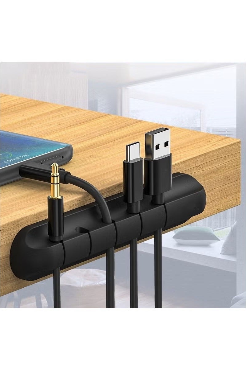 Cable Management Clips for Power Cord - USB Cable - TV Cable - PC - Home and Office - Desktop Cable - 3 Pieces Cable Clips Black - Image 2