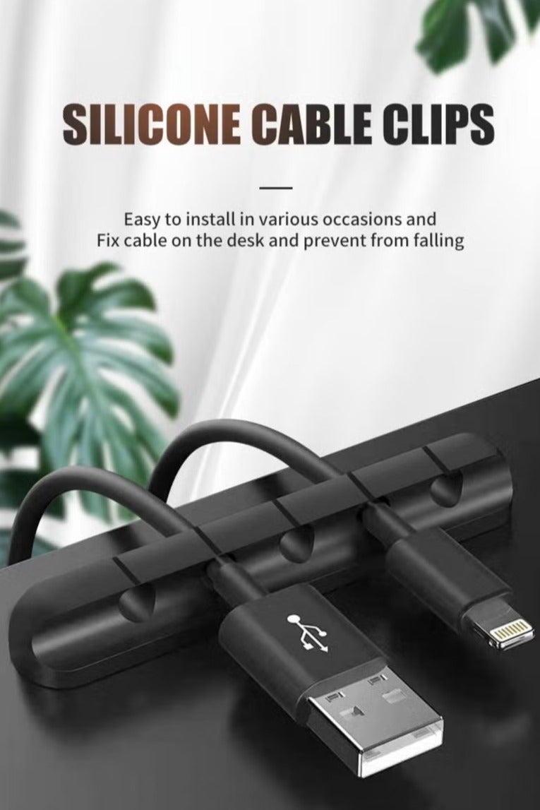 Cable Management Clips for Power Cord - USB Cable - TV Cable - PC - Home and Office - Desktop Cable - 3 Pieces Cable Clips Black - Image 3