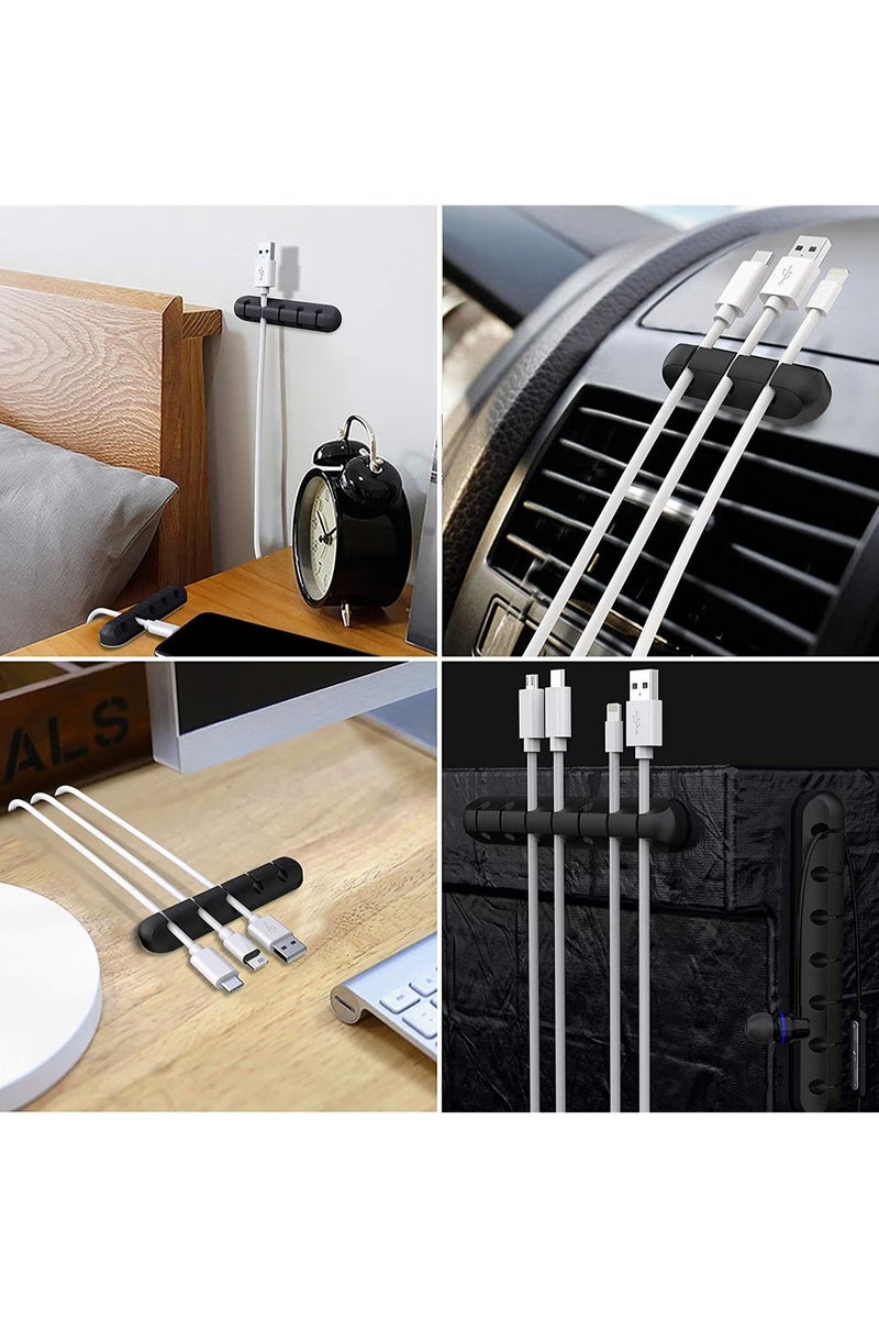 Cable Management Clips for Power Cord - USB Cable - TV Cable - PC - Home and Office - Desktop Cable - 3 Pieces Cable Clips Black - Image 4