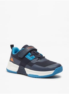 Kappa Boys' Textured Sports Shoes with Hook and Loop Closure  - Image 1