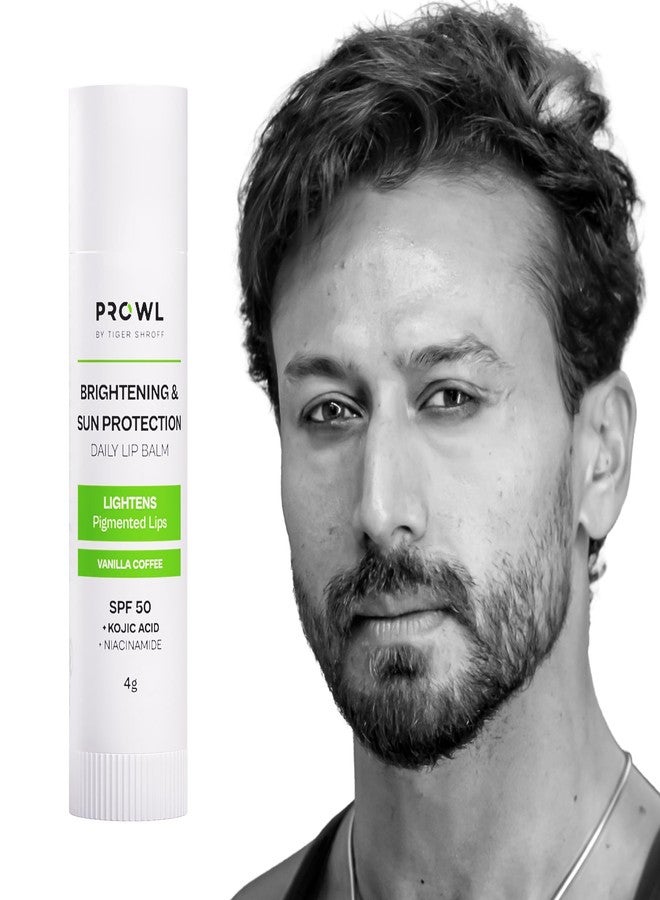 PROWL مرطب شفاه PROWL من تايجر شروف للرجال بعامل حماية من الشمس 50 PA+++ مع حمض الكوجيك | مرطب شفاه لترطيب وتفتيح الشفاه الداكنة وتوحيد لون الشفاه الجافة والمتصبغة | عناية لإزالة التصبغات | بنكهة الفانيليا والقهوة، 4 غرام - Image 2