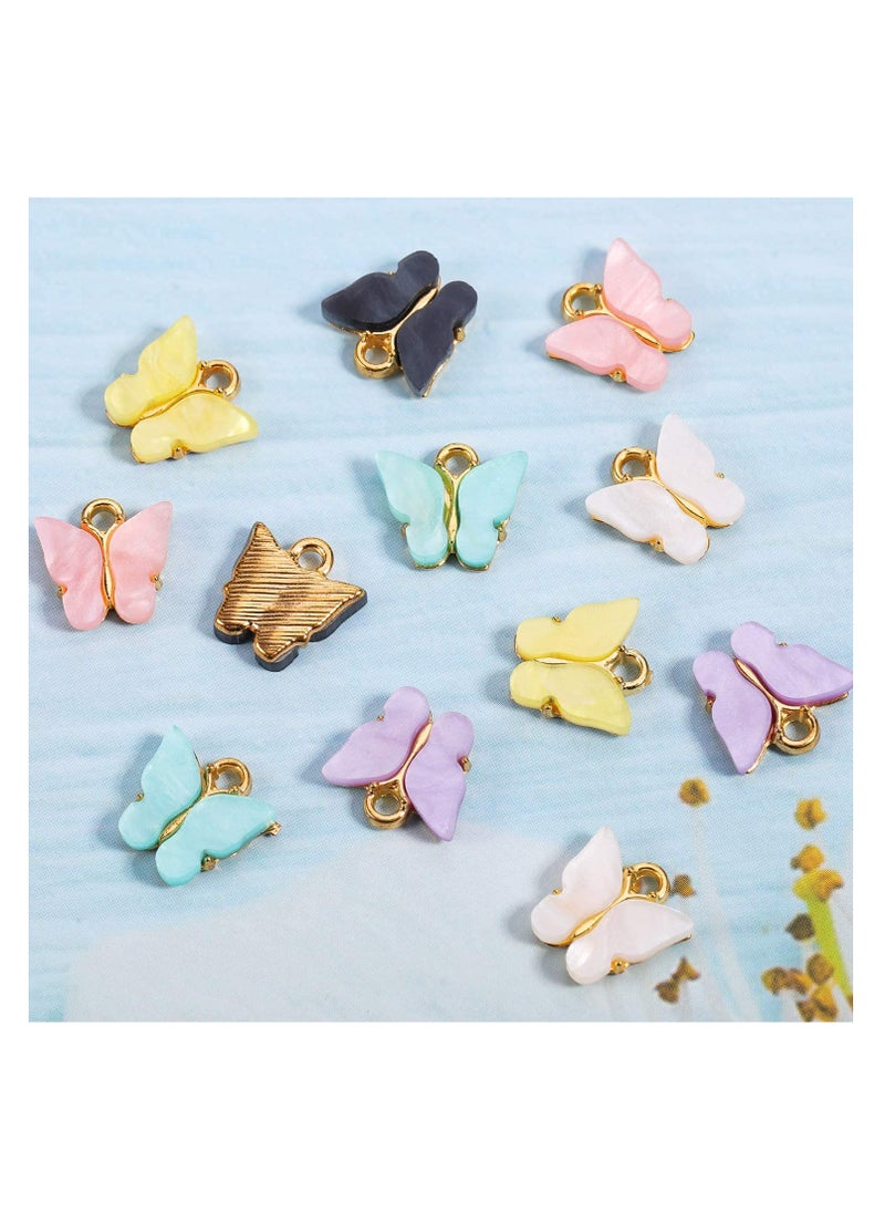Excefore - 30 Pieces Butterfly Charms Acrylic Butterfly Pendant Bracelet Butterfly Pendant Charms for Jewelry Necklace Bracelet Earring Crafting Accessory - Image 1