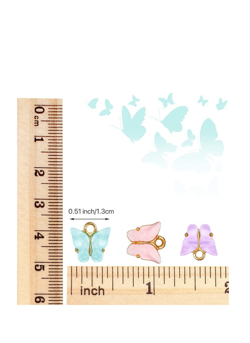 Excefore - 30 Pieces Butterfly Charms Acrylic Butterfly Pendant Bracelet Butterfly Pendant Charms for Jewelry Necklace Bracelet Earring Crafting Accessory - Image 1