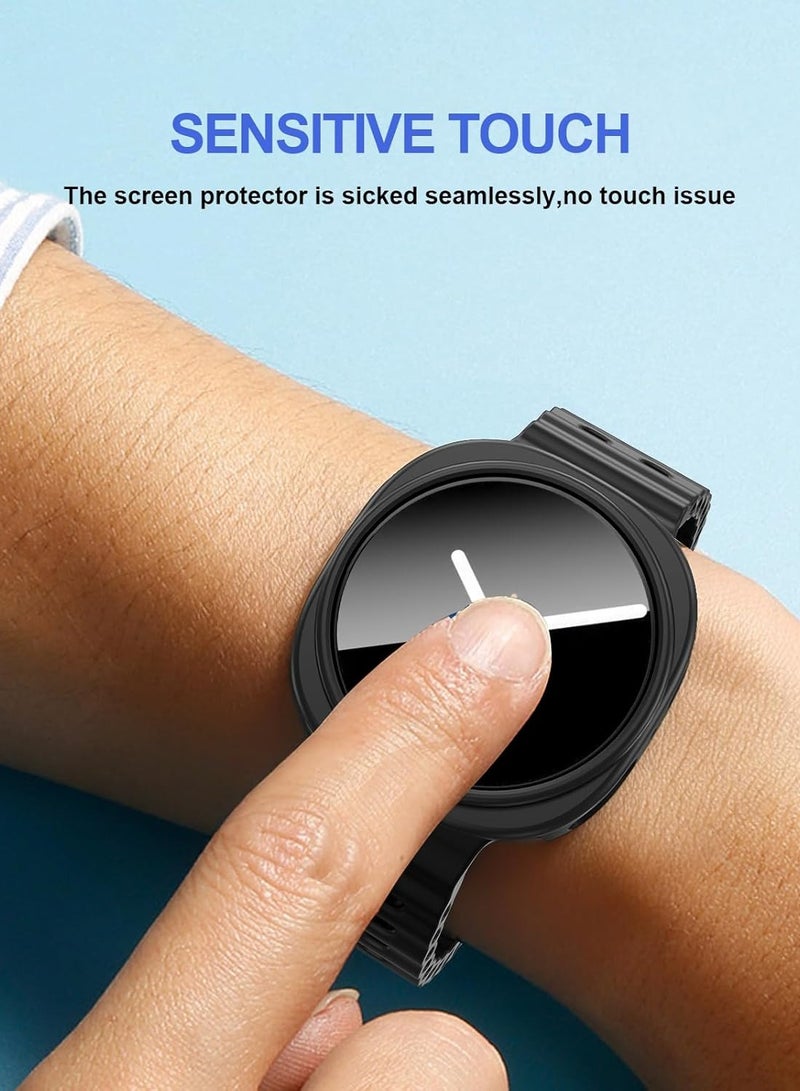 Youque Case for Samsung Galaxy Watch 8 44mm 2025 with Screen Protector, Hard PC Bumper Case and Tempered Glass Protective Cover, Black  - Image 4