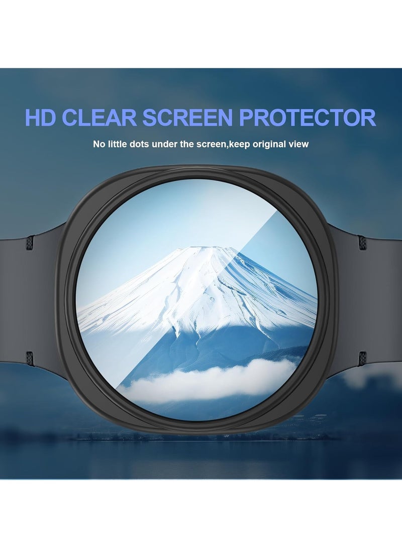 Youque Case for Samsung Galaxy Watch 8 44mm 2025 with Screen Protector, Hard PC Bumper Case and Tempered Glass Protective Cover, Black  - Image 5