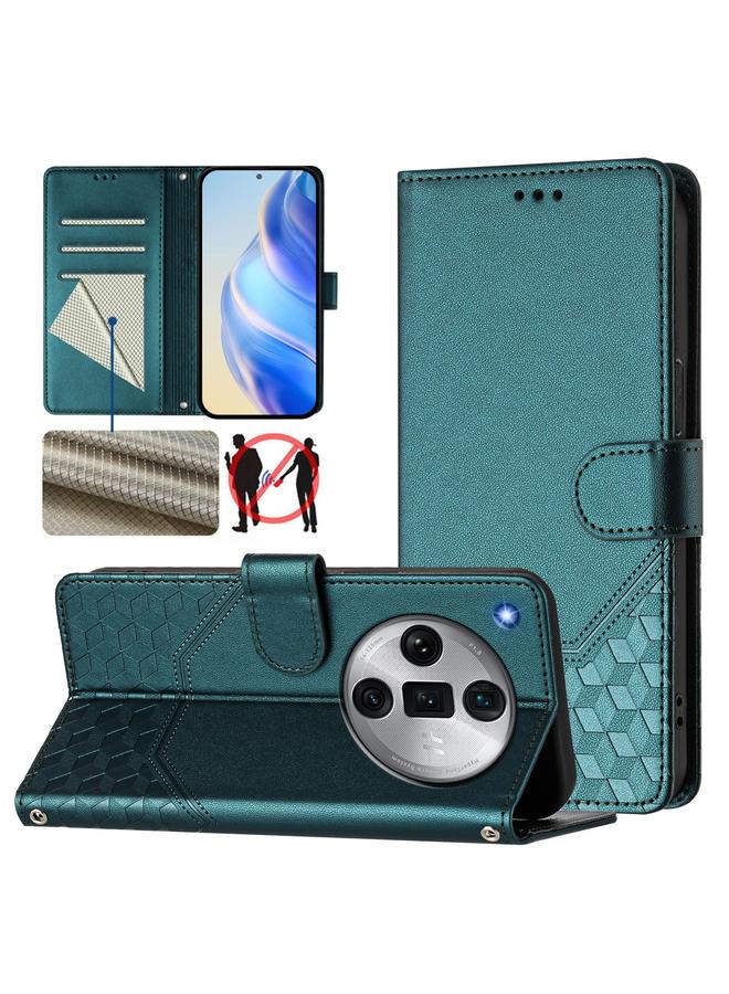 S-TOP Case For OPPO Find X7 Ultra Honeycomb Embossing RFID Leather Phone Case - Image 1