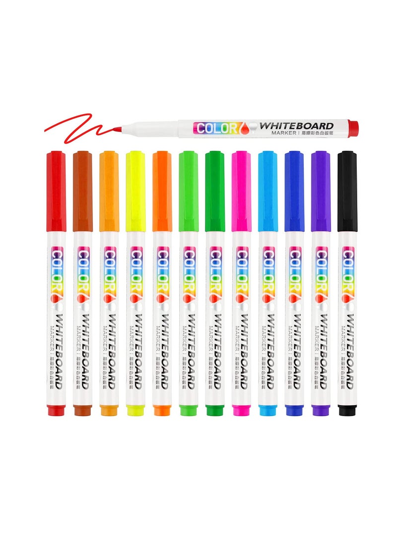 Generic - Dry Erase Markers, Fine Tip Whiteboard Markers, Assorted Colors 12 Pack - Image 1