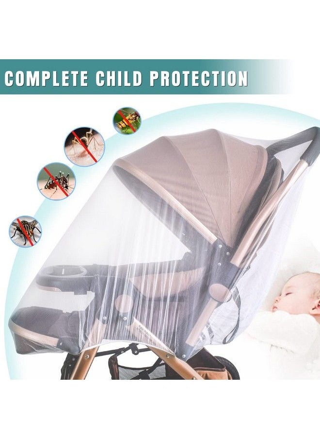 Sysmie - Stroller Mosquito Net Infant Stroller And Bassinets Infant Carrier Breathable With Elastic Netting For Easy Fitting Portable Durable & Long Lasting Infant Insect Shield Netting (White And Black)… - Image 1
