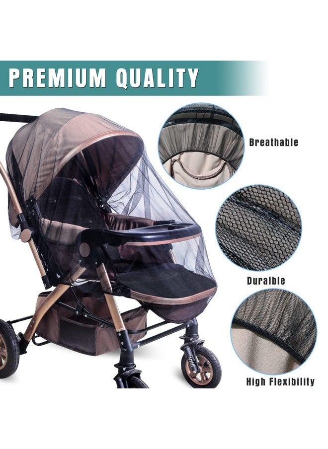 Sysmie - Stroller Mosquito Net Infant Stroller And Bassinets Infant Carrier Breathable With Elastic Netting For Easy Fitting Portable Durable & Long Lasting Infant Insect Shield Netting (White And Black)… - Image 1