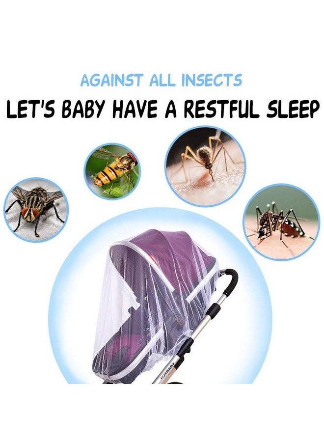 Sysmie - Stroller Mosquito Net Infant Stroller And Bassinets Infant Carrier Breathable With Elastic Netting For Easy Fitting Portable Durable & Long Lasting Infant Insect Shield Netting (White And Black)… - Image 1