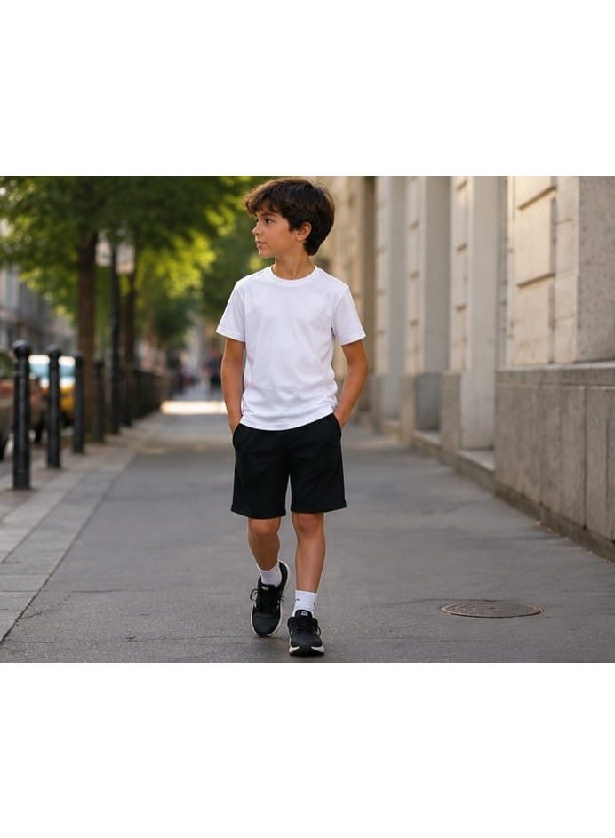 MOBABY Kids white T-Shirt – Single Lycra 2-Ply 100% Cotton Fabric – Unisex Boys & Girls – Ages 4 to 14 Years (Depending on Size) - Image 3