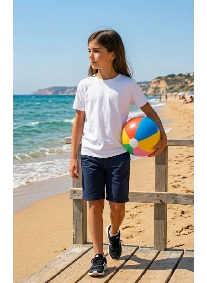 MOBABY Kids white T-Shirt – Single Lycra 2-Ply 100% Cotton Fabric – Unisex Boys & Girls – Ages 4 to 14 Years (Depending on Size) - Image 2