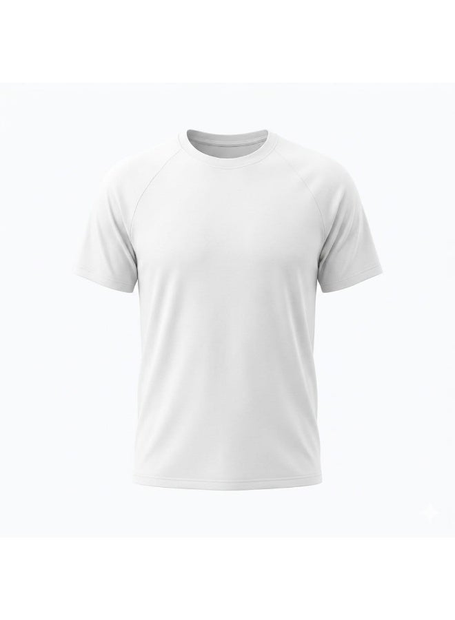 MOBABY Kids white T-Shirt – Single Lycra 2-Ply 100% Cotton Fabric – Unisex Boys & Girls – Ages 4 to 14 Years (Depending on Size) - Image 1