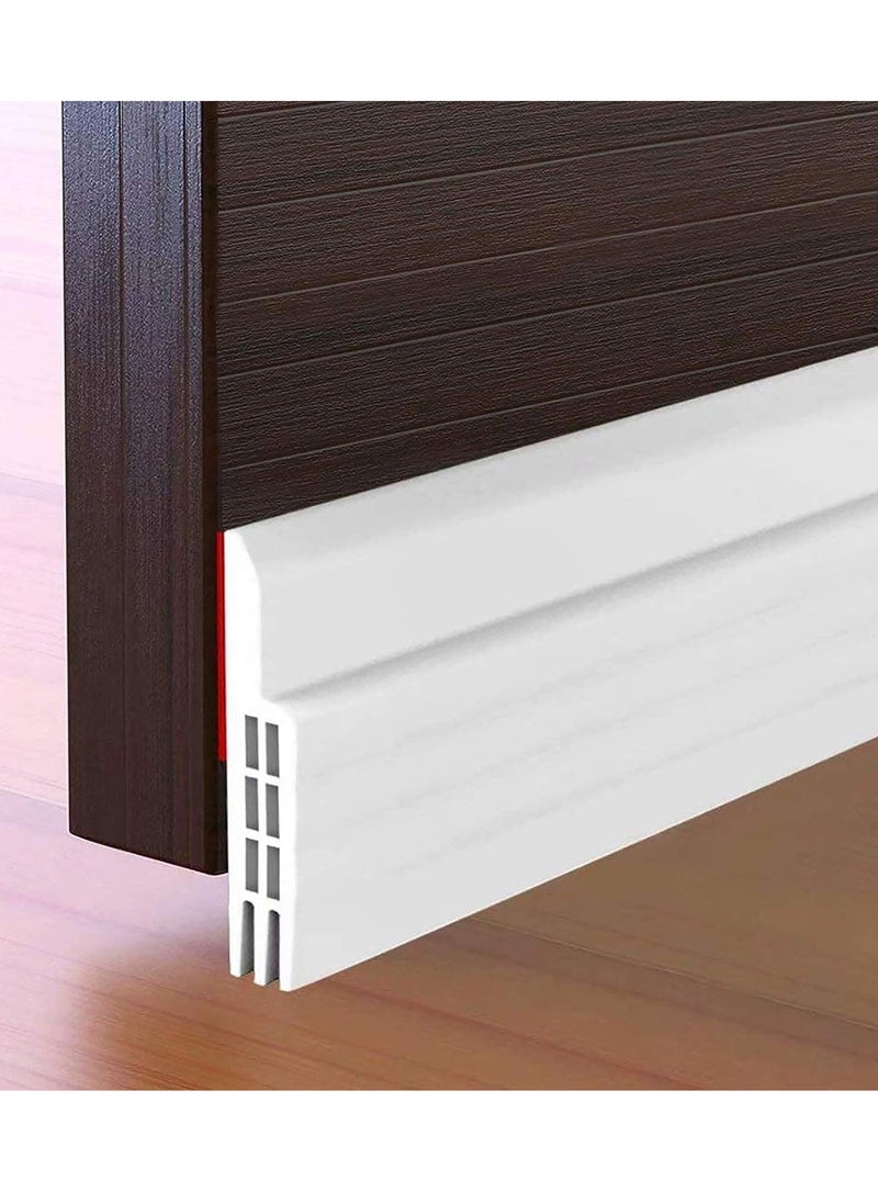 Door Draft Stopper Under Door Seal for Exterior/Interior Doors, Door Sweep Strip Under Door Draft Blocker, Soundproof Door Bottom Weather Stripping, 2 Inch W x 39 Inch L, White  - Image 1