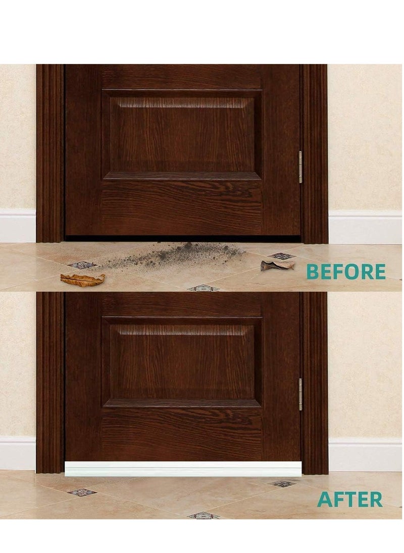 Door Draft Stopper Under Door Seal for Exterior/Interior Doors, Door Sweep Strip Under Door Draft Blocker, Soundproof Door Bottom Weather Stripping, 2 Inch W x 39 Inch L, White  - Image 5