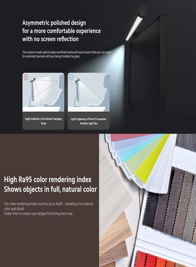 Xiaomi MI Desk Screen Light Bar Computer Monitor Hanging Lamp No Screen Reflection/Eye Comfort /Magnetic Rotation/USB Powered with 2.4G Wireless Remote Control Space Saving Light - Image 4