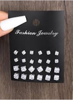 هويتك Elegant 12-Piece Crystal Stud Earring Set  - Image 3