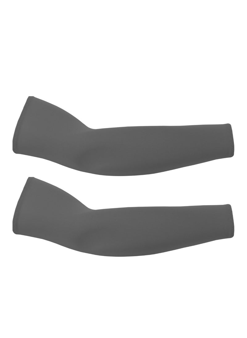 Loquat Sunshade Sports Outdoor Cycling Driving Gloves Arm Covers Ice Sleeves Deep Grey 