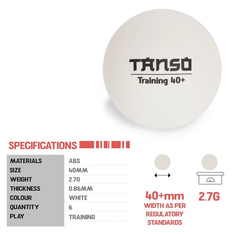 Tanso طقم مضارب تنس الطاولة (TT) مجموعة البداية (مضارب تنس الطاولة وكريات تدريب بيضاء مشمولة، ارتداد ودوران متسق، مقبض مريح، للمبتدئين واللاعبين الترفيهيين) - Image 5