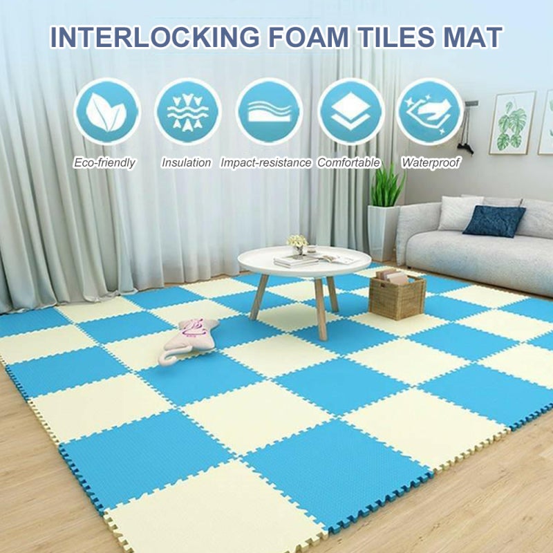 Eva Foam Flooring Tiles 30x30x1.2cm Superior Cushioning Comfort - Easy Setup Gym Flooring for Living Room Bedroom Balcony Toddler Play Areas Yoga Workouts - Image 4