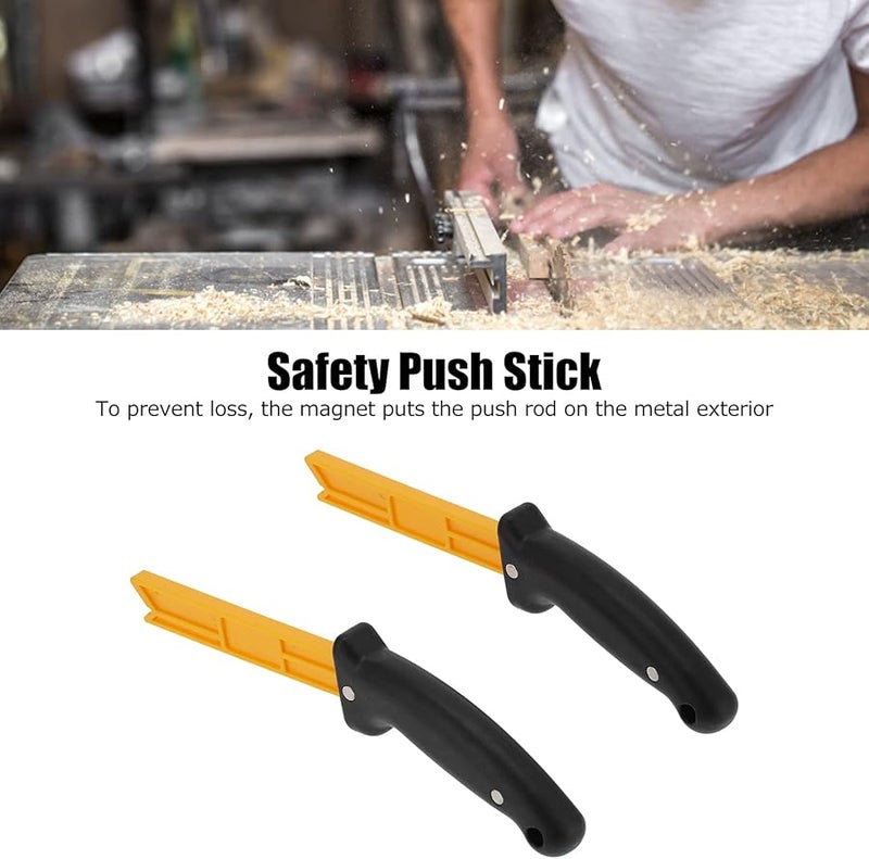 Anti Slip ABS Woodworking Magnet Push Stick Hand Operated Tool For Table Band Saw Bright Orange - Image 4