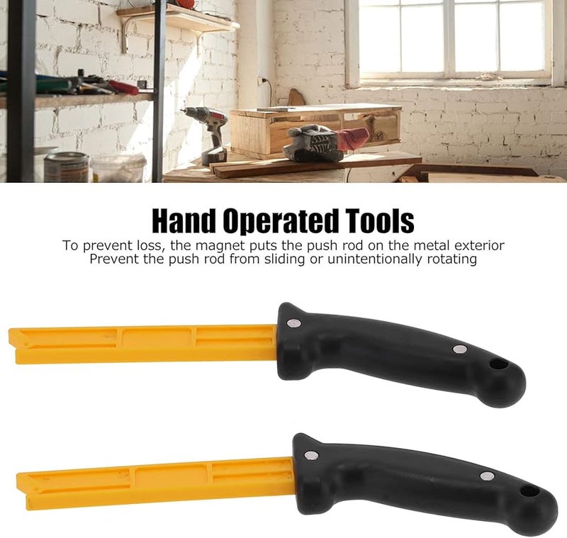 Anti Slip ABS Woodworking Magnet Push Stick Hand Operated Tool For Table Band Saw Bright Orange - Image 3