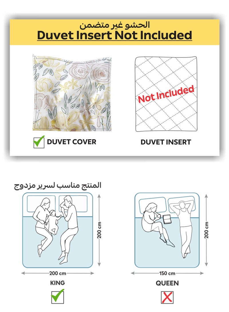 Donetella Digital Print Duvet cover Set, King Size 220x240 cm - 6-Pcs Bed Set, ,Emirate Collection, Microfiber - 1 Duvet Cover, 1 Fitted Sheet, 2 Pillow Shams, 2 Pillowcases (Filler Not Include) - Image 3