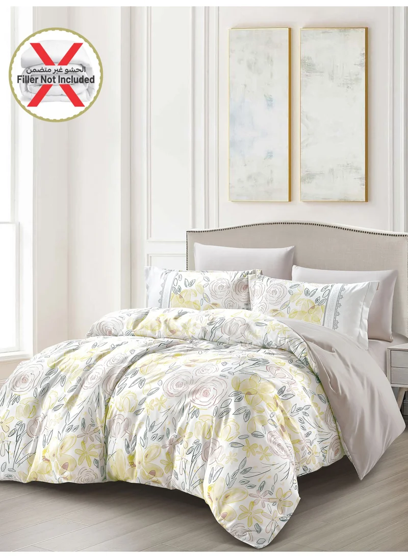 دوناتيلا طقم غطاء لحاف مشجر 6 قطع مقاس مزدوج يناسب سرير 200×200 سم مايكروفايبر ناعم , تصميم راقي و انيق , يناسب جميع الفصول (لا يشمل حشوة اللحاف)