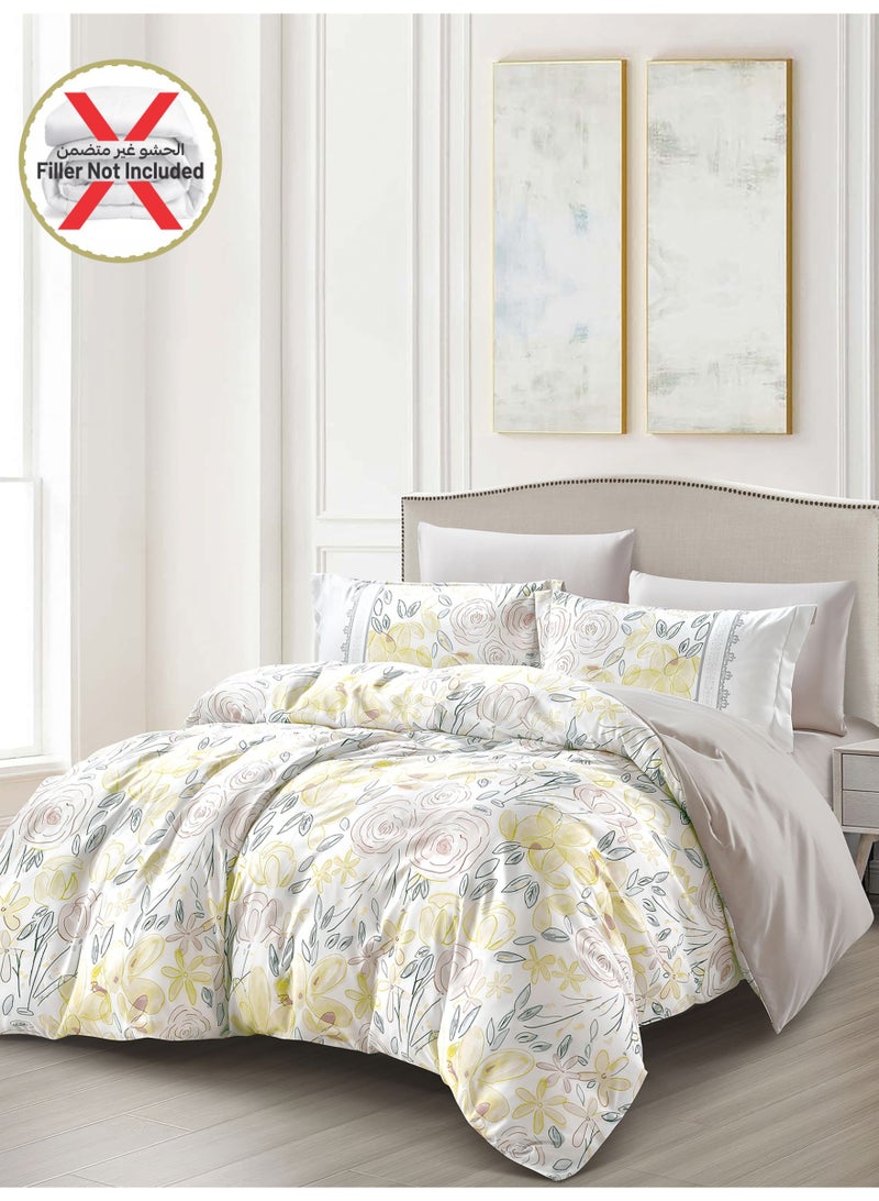 Donetella Digital Print Duvet cover Set, King Size 220x240 cm - 6-Pcs Bed Set, ,Emirate Collection, Microfiber - 1 Duvet Cover, 1 Fitted Sheet, 2 Pillow Shams, 2 Pillowcases (Filler Not Include) - Image 2