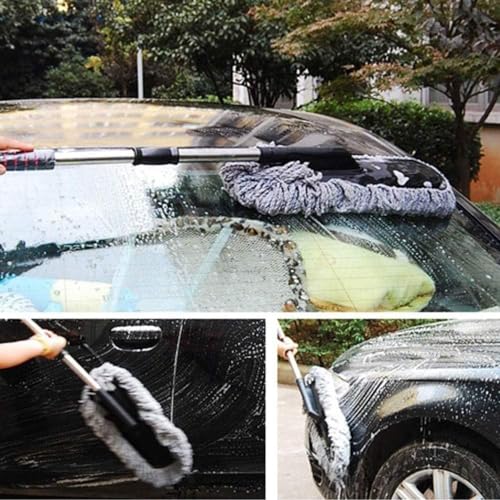 DETACHI Microfiber Duster for Exterior Cleaning with Extendable Handle Super Soft, Scratch-Free Brush for Home and Vehicle Use, 15.7 Cm, Grey - Image 4