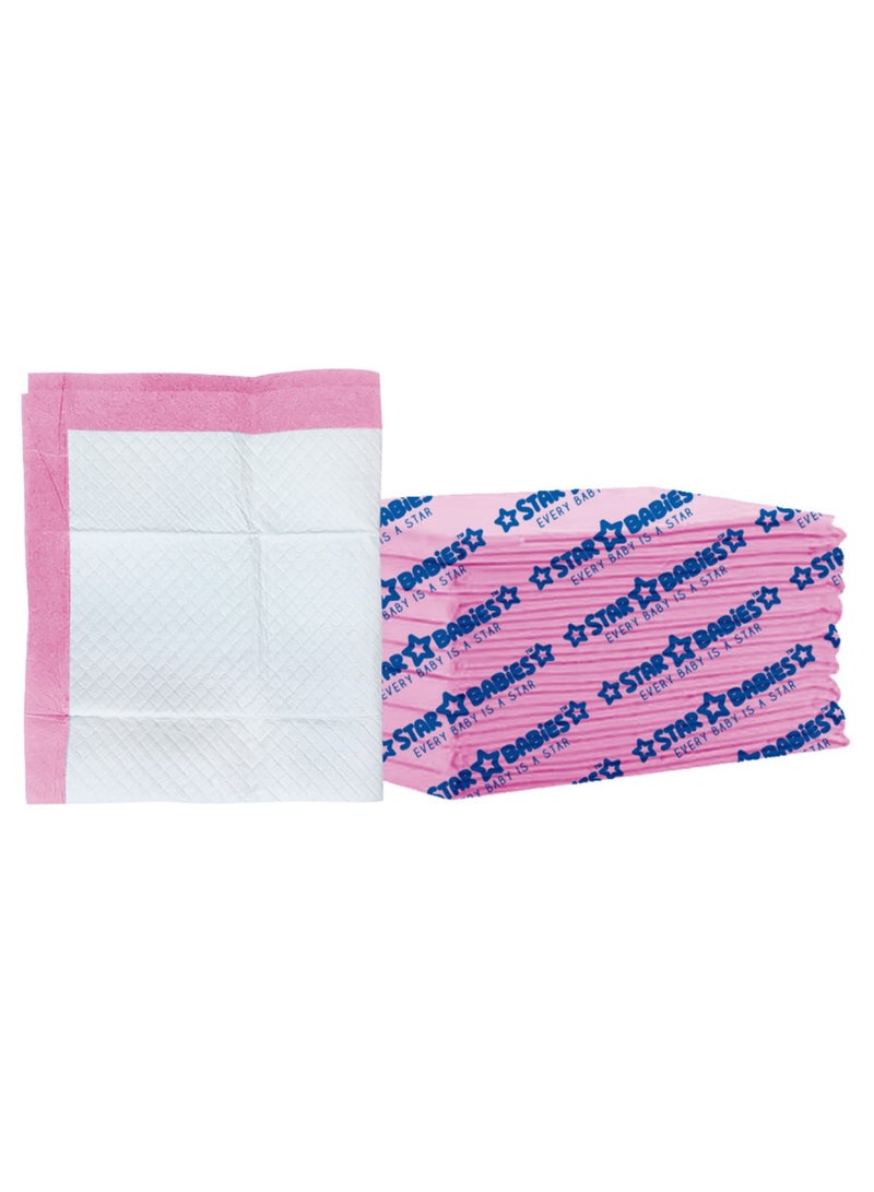 STAR BABiES Disposable Changing Mat Large 45 X 60Cm Pack Of 12 - Pink - Image 1