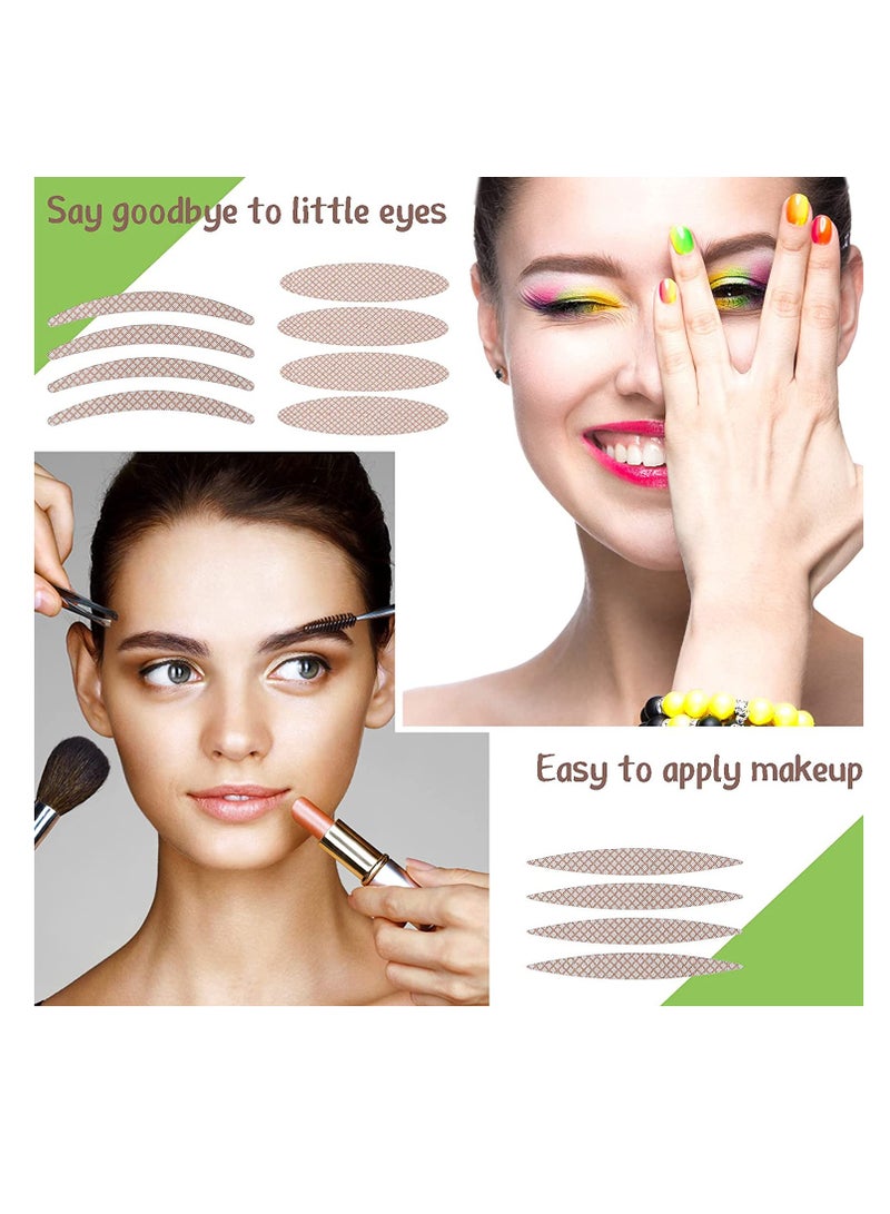 Eyelid Tape Natrual Breathable Eyelid Strips Waterproof Invisible Eyelid Stickers with 3 Pieces Eyelid Forks Tweezer Small Round Head for Women Hooded Eyes Makeup, 1800pcs 3 Styles - Image 4