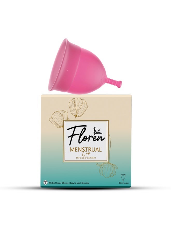 Floren Large Menstrual Cup – Reusable, Medical-Grade Silicone, Eco-Friendly - Image 1
