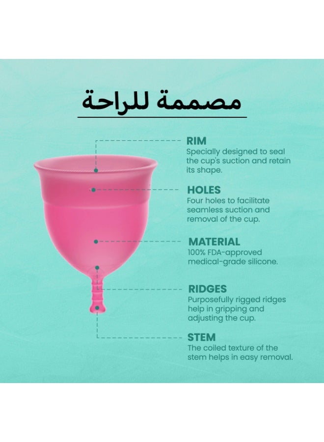 Floren Large Menstrual Cup – Reusable, Medical-Grade Silicone, Eco-Friendly - Image 4