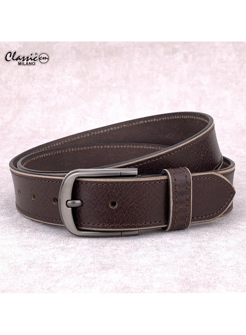 Classic Milano Classic Milano Genuine Leather Belt for Men - Semi-Casual & Party Wear Belt for Jeans, Casual Outfits, and Gifts - Black, Brown & Tan Men’s Belt