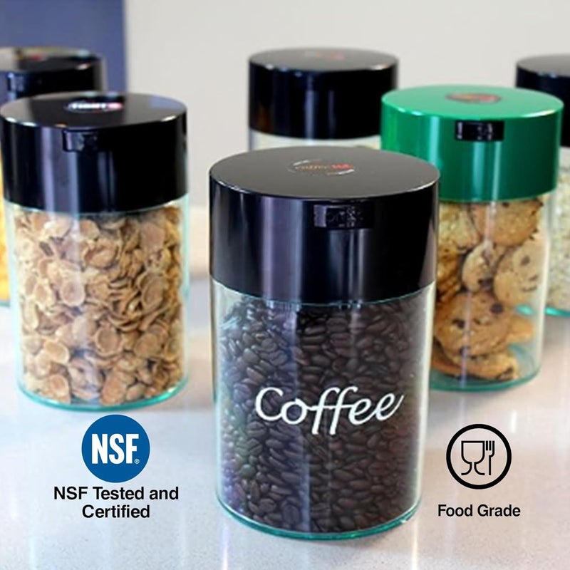 Coffeevac 1LB â€“ Patented Airtight Container | Multi-use Vacuum Container Works as Smell Proof Containers for Ground Coffee and Coffee Bean Containers. Black Cap and Clear Body with Logo - Image 4