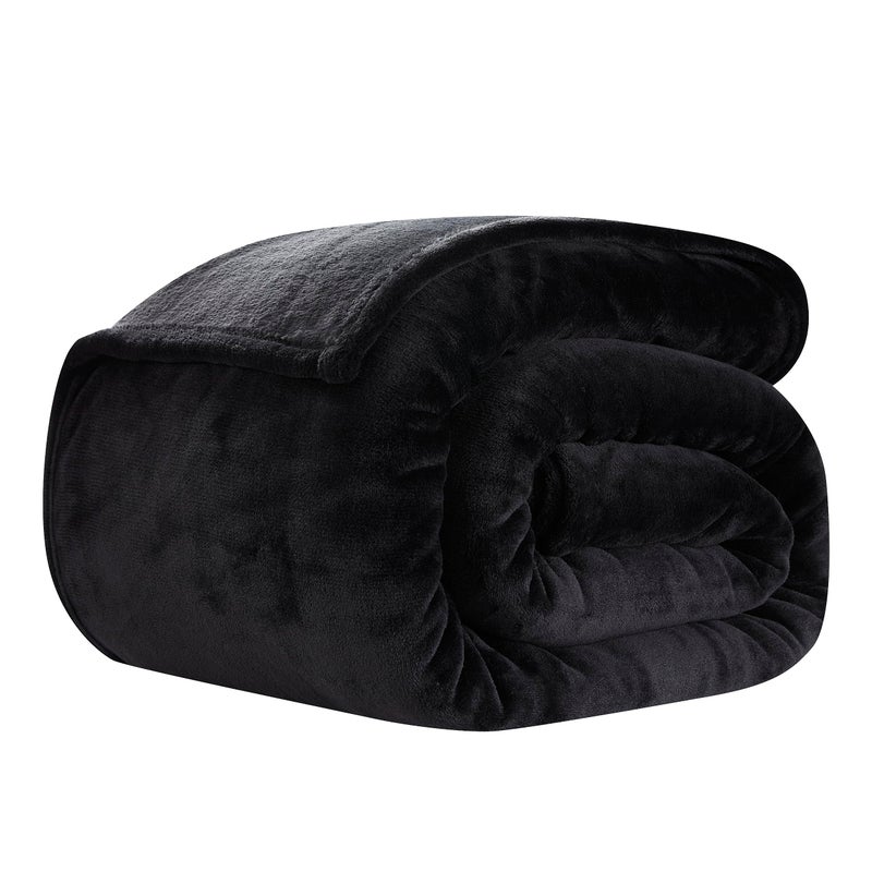 COOVA Oversized King Fleece Blanket 120x120 inches, Soft Cozy Warm Giant Extra Large 10'x10' Blanket for Bed, Sofa, Couch,Travel, Camping, California Huge Flannel Big Throw Blanket, Black - Image 4