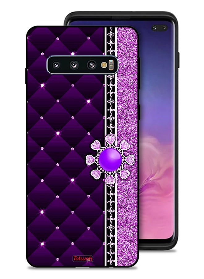 Tolwak Samsung Galaxy S10 Plus Protective Case Cover Glitter Hearts - Image 1