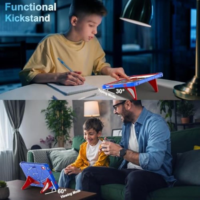 حافظة iPad مقاومة للصدمات للجيل الحادي عشر 2025 والجيل العاشر (2022) مقاس 11 بوصة/10.9 بوصة، تتميز بمسند وحزام كتف، ومواد TPU المتينة، ولمسة نهائية سوداء غير لامعة - Image 5
