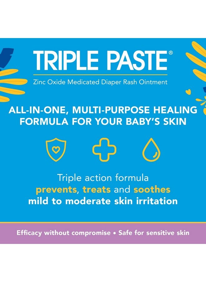 Triple Paste - Multi-Purpose Baby Healing Ointment - 2 Oz Tube - Diaper Rash Cream And Skin Protectant For Hands, Face & Bottom Treats, Soothes & Prevents With Zinc Oxide (Packaging May Vary) - Image 1