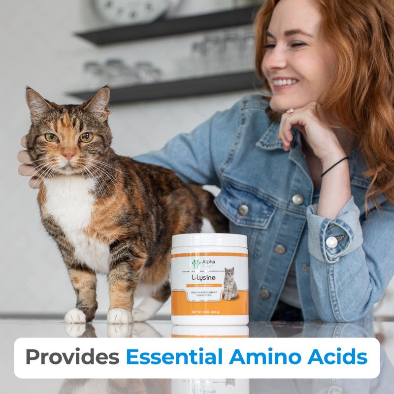 Alpha Paw - Human Grade for Pets - Cat Lysine Supplement - Extra Servings 5-10 Month Supply - Natural Lysine (8 Ounces/227 Grams) - Image 3