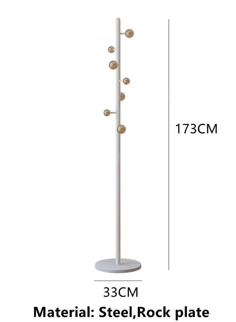 كوتيس حامل معاطف معدني، حامل ملابس، حامل ملابس، شماعات ملابس، حامل مستقل لتعليق المعاطف في المدخل، حامل شماعات ملابس، منزل، فندق، تجزئة، فولاذ، أبيض/ذهبي، 33×173 سم - Image 5