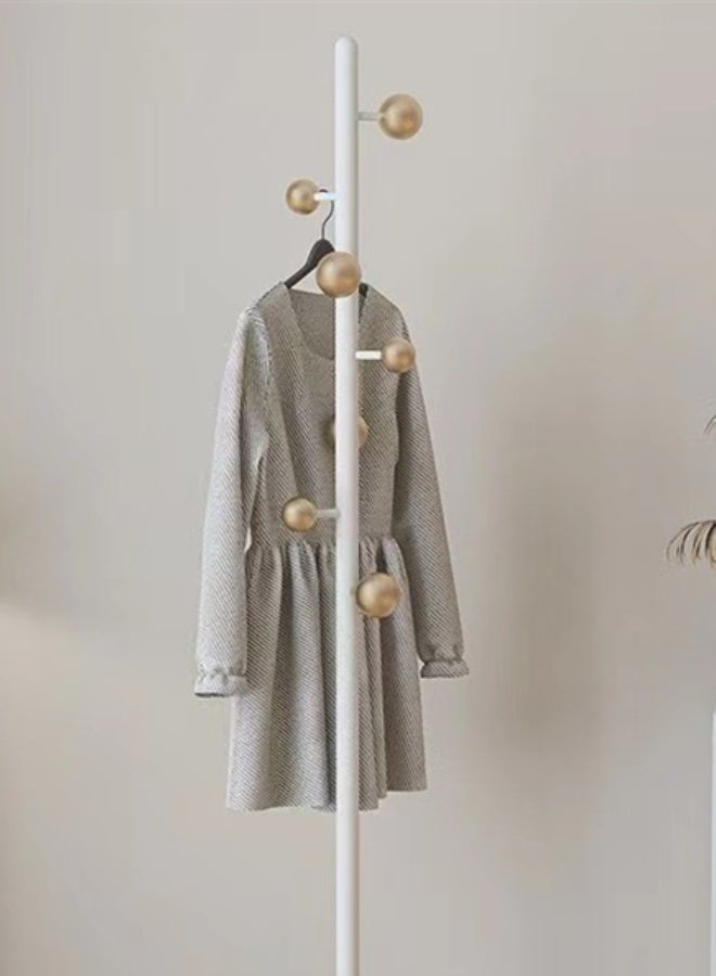 كوتيس حامل معاطف معدني، حامل ملابس، حامل ملابس، شماعات ملابس، حامل مستقل لتعليق المعاطف في المدخل، حامل شماعات ملابس، منزل، فندق، تجزئة، فولاذ، أبيض/ذهبي، 33×173 سم - Image 3